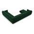 MAZZINI SOFAS Tamno zelena baršunasti kutna garnitura (s desnim kutom/u obliku slova "U") Vanda, 384x284x85 cm